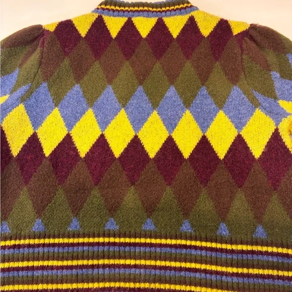 Zara Multicolor Argyle Turtleneck Sweater - Picture 2 of 6